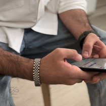 دستبند رولکس استیل نقره ایی