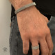 دستبند مردانه حصیری استیل